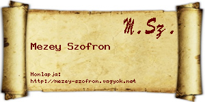 Mezey Szofron névjegykártya